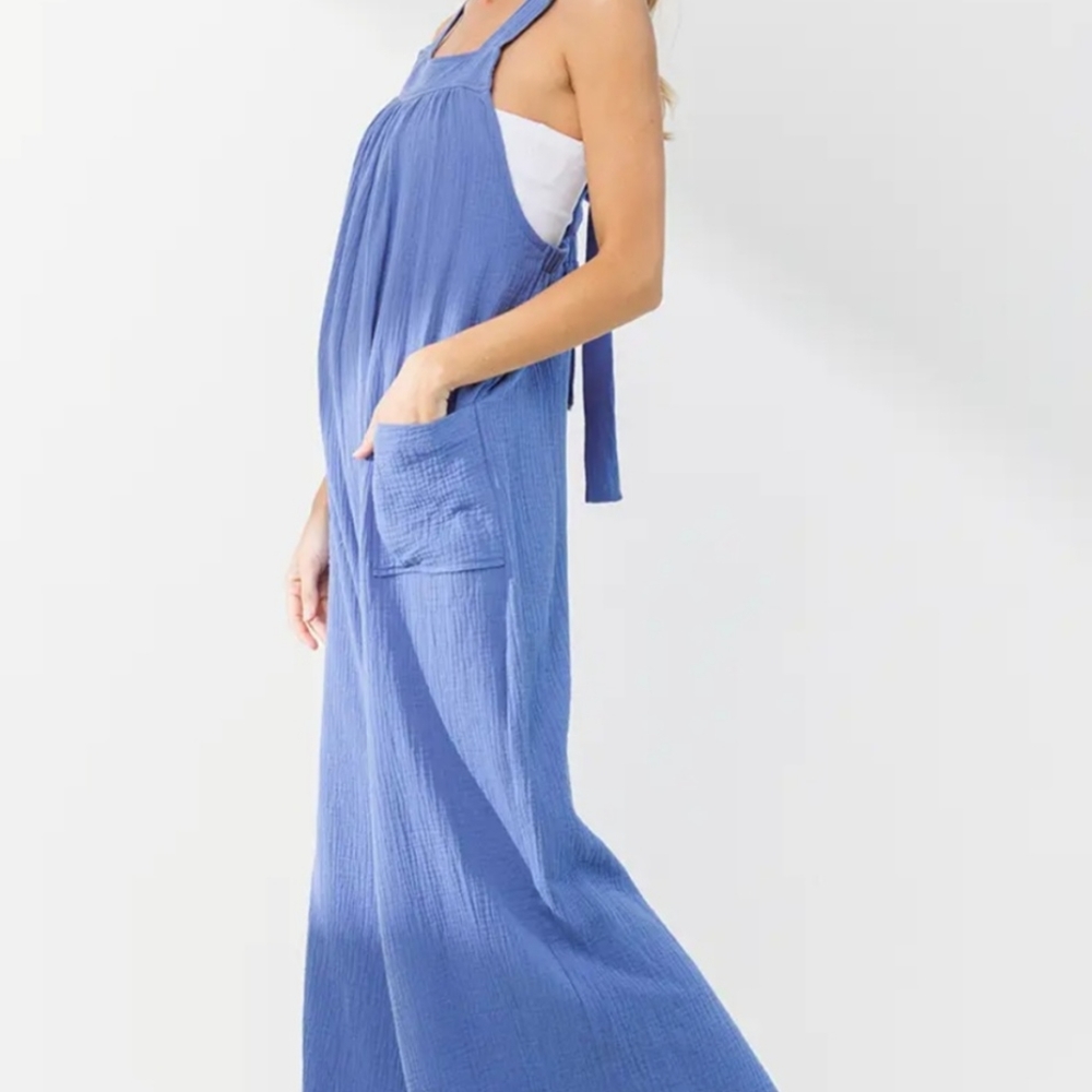 062 - NEW! SOLID FABULOUS WIDE LEG JUMPSUIT - Picture 3 of 13